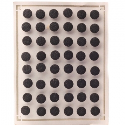 Card (48) 13mm Art Deco Czech matte black bumpy dimple glass buttons