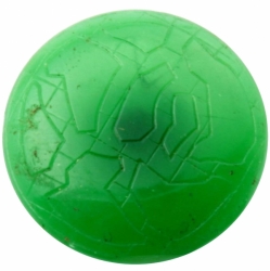 27mm Czech 1920's geometric etched chrysoprase opaline green glass button