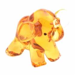 Czech studio Art Glass hand lampwork topaz elephant figurine ornament
