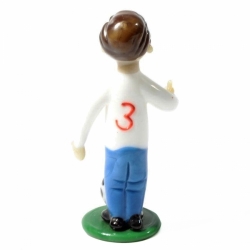 Vintage Czech lampwork art glass standing footballer figurine ornament gift