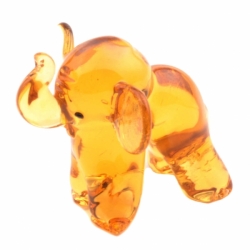 Czech studio Art Glass hand lampwork topaz elephant figurine ornament