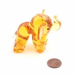Czech studio Art Glass hand lampwork topaz elephant figurine ornament
