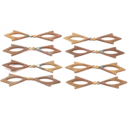 Stampings Lot (8) Czech Vintage Art Deco geometric bow metal jewelry brooch design elements