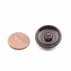 Vintage glass button 23mm Czech bronze silver metallic snakeskin black