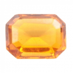 Vintage topaz glass rhinestone Czech 12x9mm octagon faceted