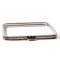 4.2" Vintage Bohemian silver chromium clutch purse bag design frame element