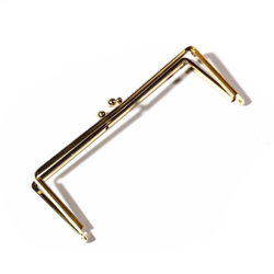 6.3" Vintage Bohemian gold tone clutch purse bag design frame ball clasp element