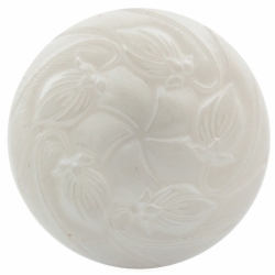 27mm Czech vintage satin white flower glass button
