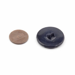 27mm Czech vintage dark navy blue faceted flower glass button