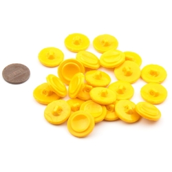 Czech vintage glass buttons Lot (24) 18mm Art Deco concave yellow
