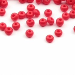 Lot (1500) vintage Czech coral red rondelle seed glass beads