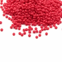 Lot (1500) vintage Czech coral red rondelle seed glass beads