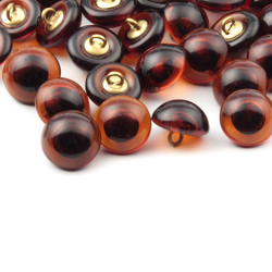 Lot (100) Czech vintage topaz teddy bear doll eye glass buttons 12mm