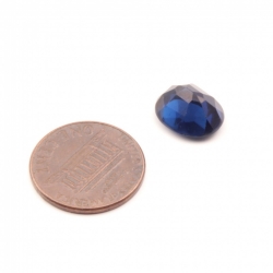 Vintage blue amethyst glass rhinestone Czech 12x10mm oval faceted