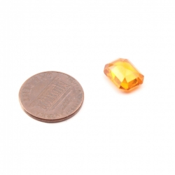Vintage topaz glass rhinestone Czech 12x9mm octagon faceted