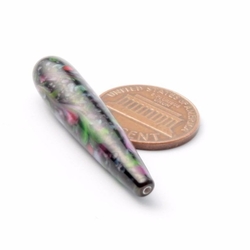 Large antique Czech abstract marbled earring pendant teardrop lampwork glass bead