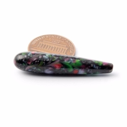 Large antique Czech abstract marbled earring pendant teardrop lampwork glass bead