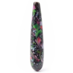 Large antique Czech abstract marbled earring pendant teardrop lampwork glass bead
