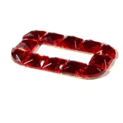 Czech vintage fabric back red glass rhinestone letter O clothing embellishment