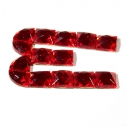 Czech vintage fabric back red glass rhinestone letter W clothing embellishment