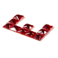 Czech vintage fabric back red glass rhinestone letter E clothing embellishment