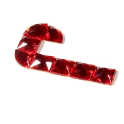 Czech vintage fabric back red glass rhinestone letter J clothing embellishment