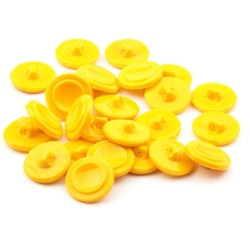 Czech vintage glass buttons Lot (24) 18mm Art Deco concave yellow
