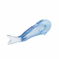 Vintage 1960's blue fish studio art glass sculpture ornament Miloslav Janků Železný Brod sklo