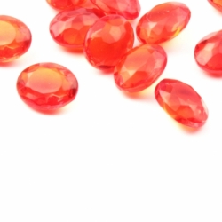 Lot (12) 10x8mm Czech vintage orange oval faceted glass rhinestones