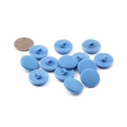 Lot (12) 18mm 1930s vintage Czech blue dimple glass buttons