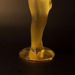 Art Deco Czech Schlevogt Ingrid citrine glass figurine ornament "walking lady"