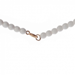 Vintage 16" necklace Czech pink white interlocking rondelle flower glass beads