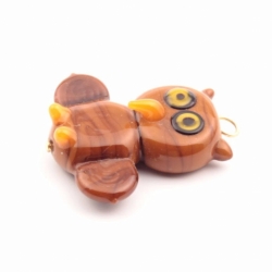 Czech lampwork owl pendant earring glass bead 30mm