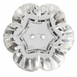 23mm Vintage Czech half cut hexagon flower crystal clear Chandelier lamp bead button prism