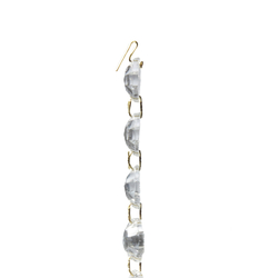 Czech crystal clear octagon glass beaded Chandelier prism fringe chain 5.25"