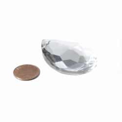 2" Czech vintage crystal clear half cut glass almond teardrop Chandelier lamp Prism