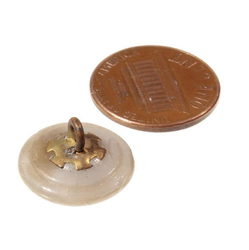 Victorian antique Czech satin lampwork rosette shank art glass button