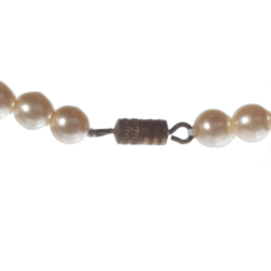 Vintage beaded choker necklace Czech faux pearl AB crystal clear faceted glass beads