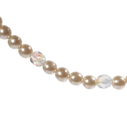 Vintage beaded choker necklace Czech faux pearl AB crystal clear faceted glass beads