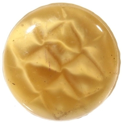 Victorian antique Czech caramel satin rosette shank art glass button