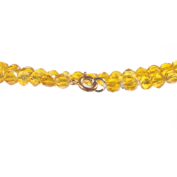 Vintage 40" beaded necklace Czech golden yellow English cut glass beads