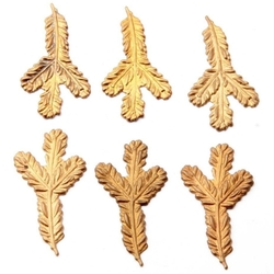 Lot (6) Czech Deco Vintage fir branch nature pin brooch jewelry stampings