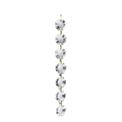 Czech crystal clear octagon glass beaded Chandelier prism fringe chain 5.25"