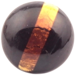 13mm antique Victorian Czech foil striped bicolor lampwork glass button