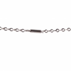 Vintage Art Deco Bauhaus chrome chain necklace galalith plastic blue brown rondelle faceted beads Jakob Bengel