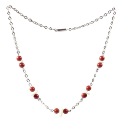 Vintage Art Deco chrome chain necklace Czech Uranium rondelle brown round glass beads