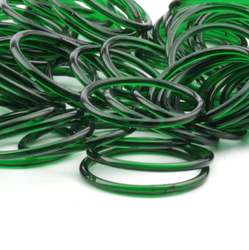 Lot (77) antique Czech Emerald green glass bangles hoops earring elements 2.25"