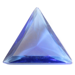 Large Czech vintage sapphire blue triangle glass rhinestones 24x22mm