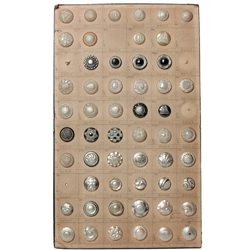 1910 Sample card (54) Czech antique metallic and pearl glass buttons