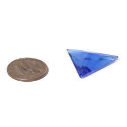 Large Czech vintage sapphire blue triangle glass rhinestones 24x22mm
